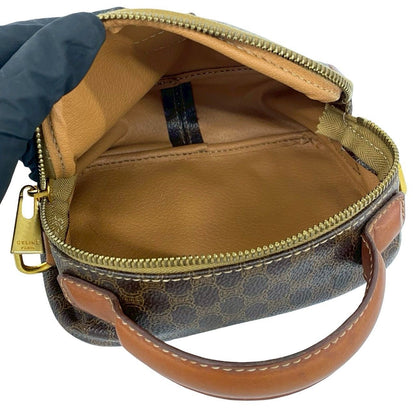 Celine Vintage Magadam Blason Triomphe Pattern Leather Mini Shoulder Bag Brown — view 9