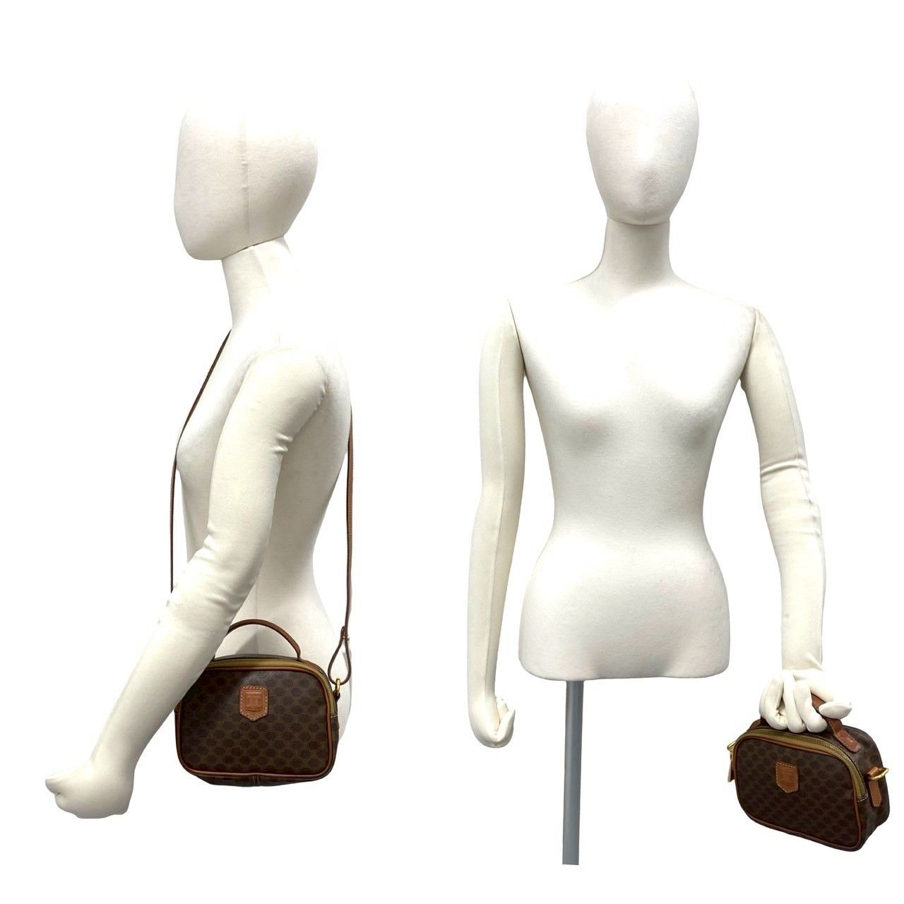 Celine Vintage Magadam Blason Triomphe Pattern Leather Mini Shoulder Bag Brown — view 2