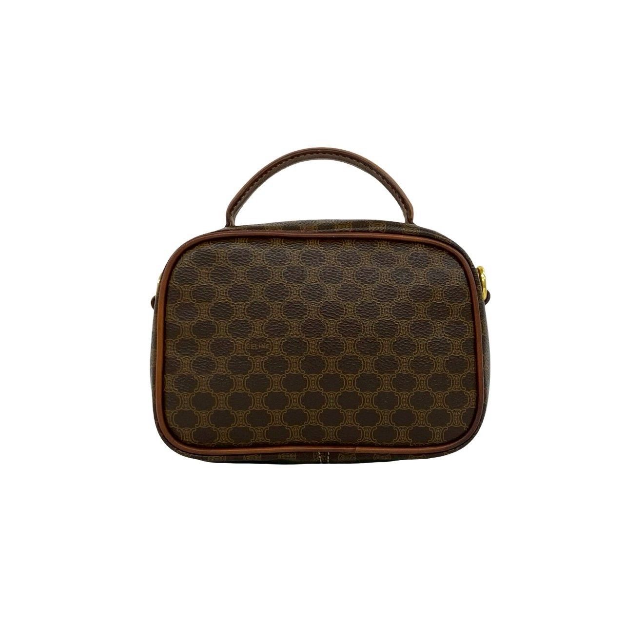 Celine Vintage Magadam Blason Triomphe Pattern Leather Mini Shoulder Bag Brown — view 3