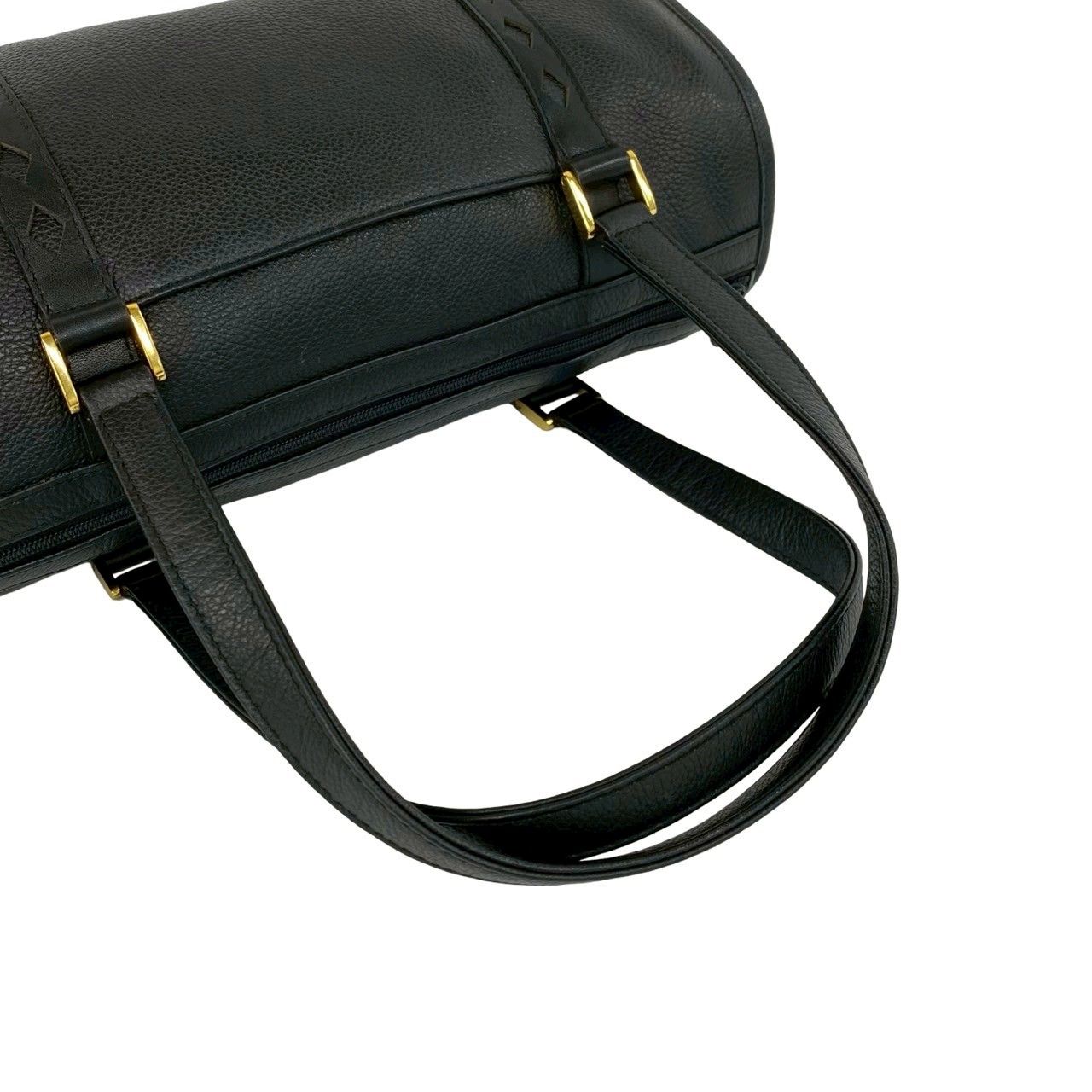 Saint Laurent Yves Vintage Cutout Leather Mini Boston Bag Black — view 4