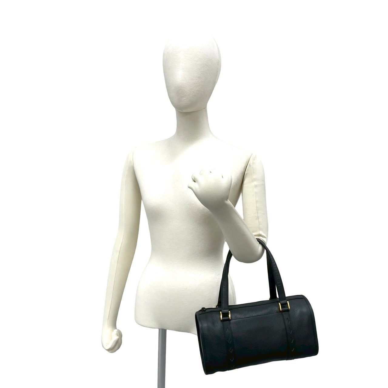 Saint Laurent Yves Vintage Cutout Leather Mini Boston Bag Black — view 2