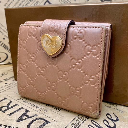 Gucci Bifold Wallet Compact GG Leather Bree