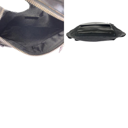 Gucci Black Silver GG Canvas Leather Belt Bag — view 9