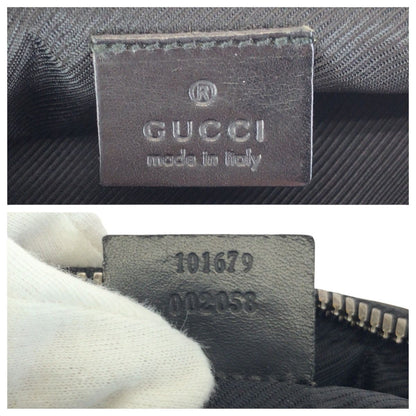 Gucci Black Silver GG Canvas Leather Belt Bag — view 4