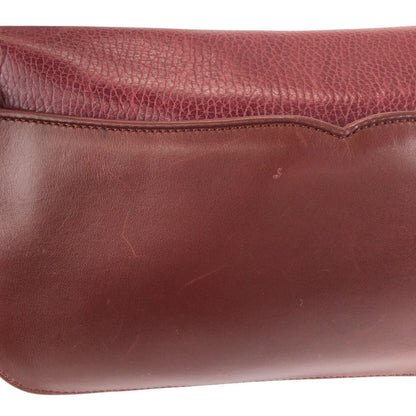 Cartier Vintage Must Line Wine Red Bordeaux Gold Leather Clutch — view 5