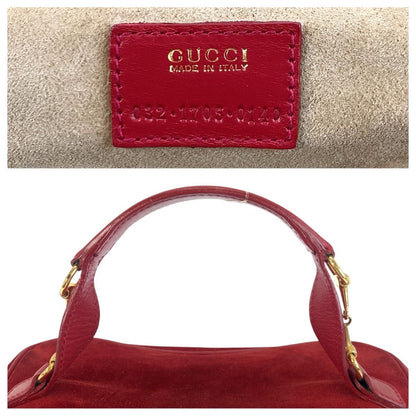 Gucci Horsebit Red Gold Suede 032 Handbag Vanity Bag — view 3