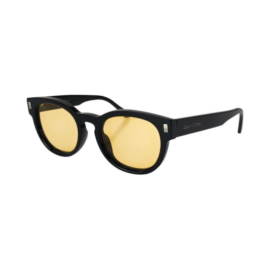 Louis Vuitton LV Escape Round Black Yellow Silver Acetate Metal Sunglasses