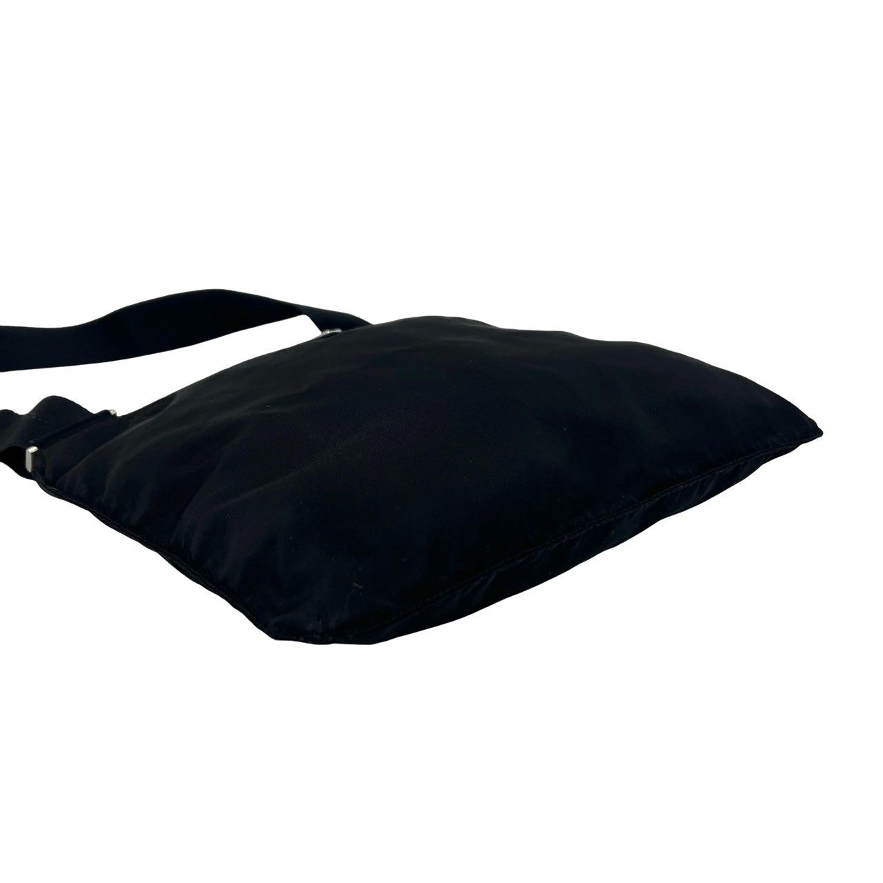Prada Triangle Logo Tessuto Nylon Shoulder Bag Pochette Crossbody Black — view 7