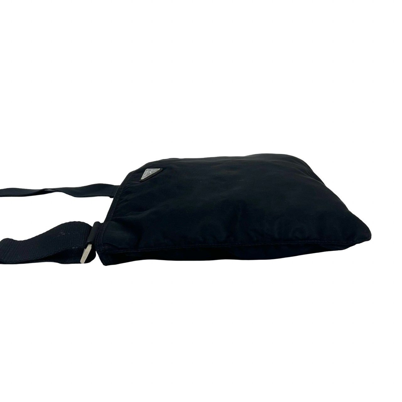 Prada Triangle Logo Tessuto Nylon Shoulder Bag Pochette Crossbody Black — view 5