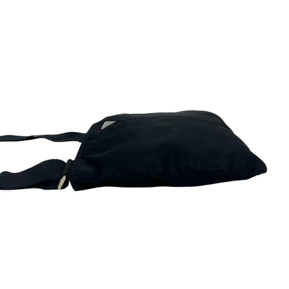 Prada Triangle Logo Tessuto Nylon Shoulder Bag Pochette Crossbody Black — view 5