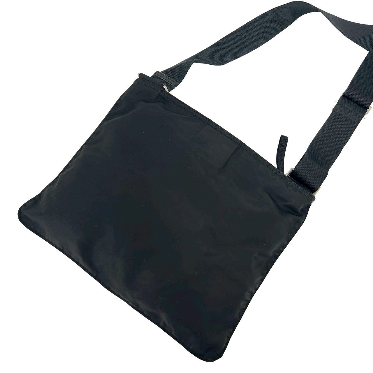 Prada Triangle Logo Tessuto Nylon Shoulder Bag Pochette Crossbody Black — view 3