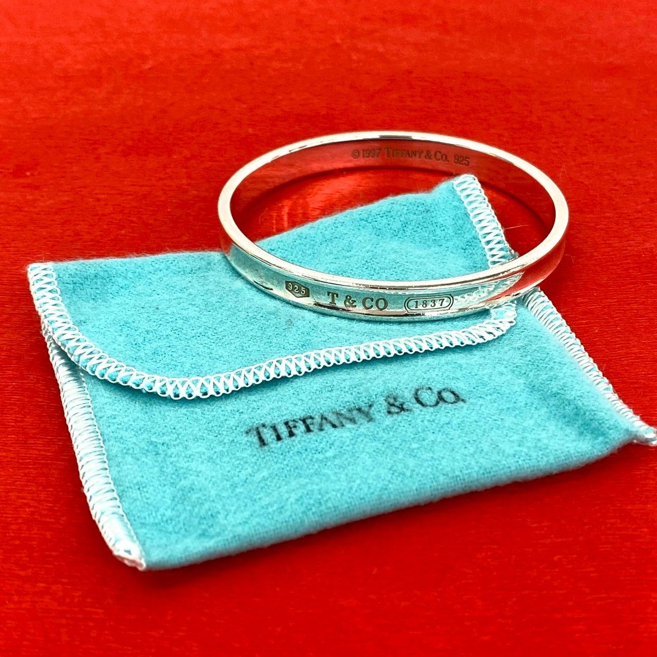 Tiffany & Co Narrow Bangle 925 Sterling Silver Bracelet