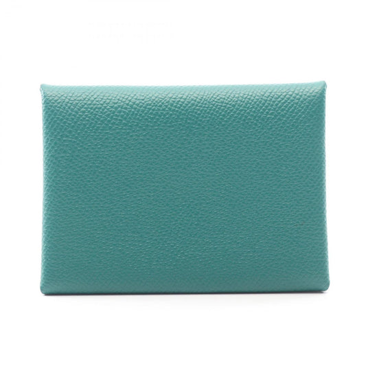 Hermes Coin Case Calvi Duo Vert Vertigo Leather
