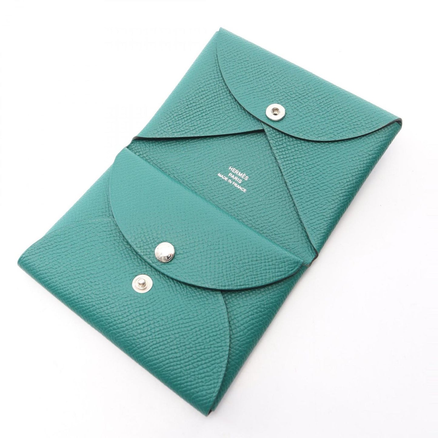 Hermes Coin Case Calvi Duo Vert Vertigo Leather — view 3