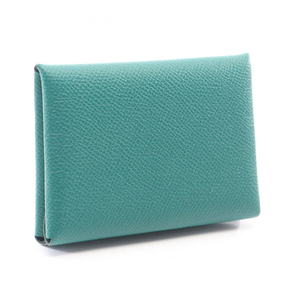 Hermes Coin Case Calvi Duo Vert Vertigo Leather — view 2