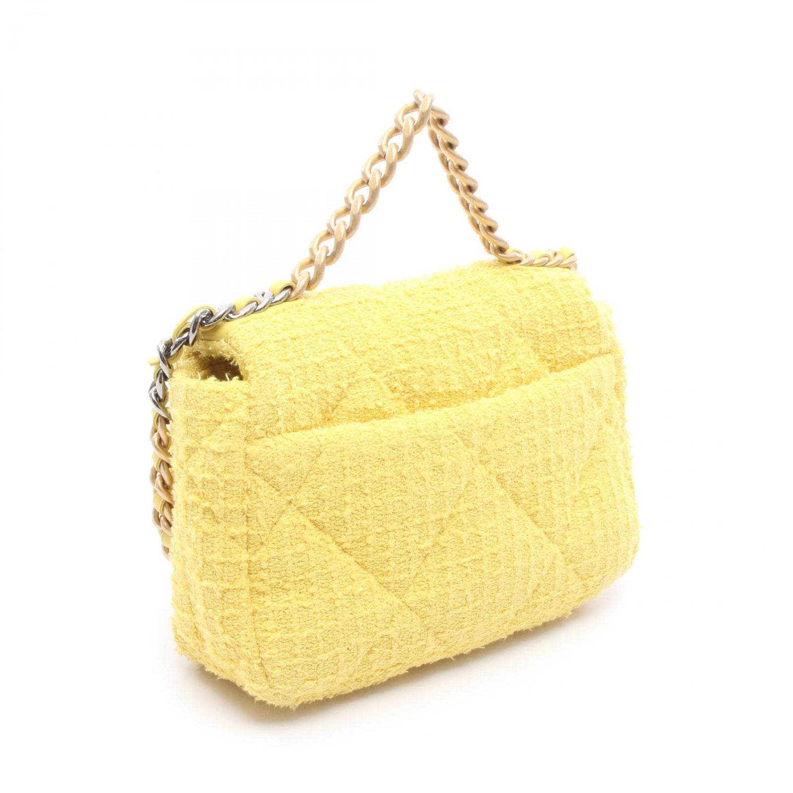 Chanel Shoulder Bag 19 D'isneuf Quilted 2-Way Yellow Fabric 19 Chain — view 2