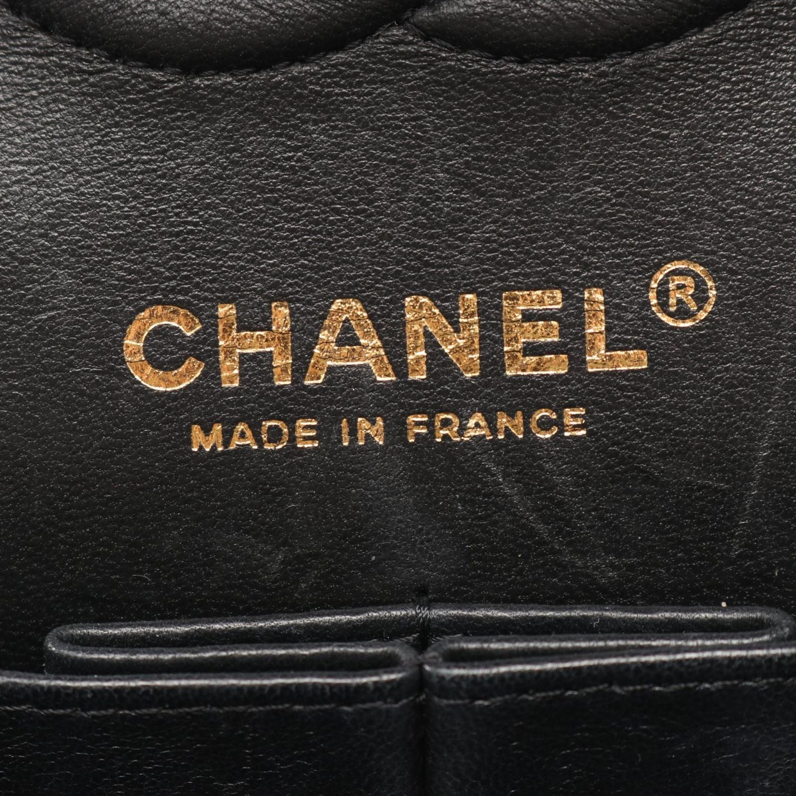 Chanel Shoulder Bag Stitch Blanc Double Flap Black Caviar Leather Chez Chain — view 4