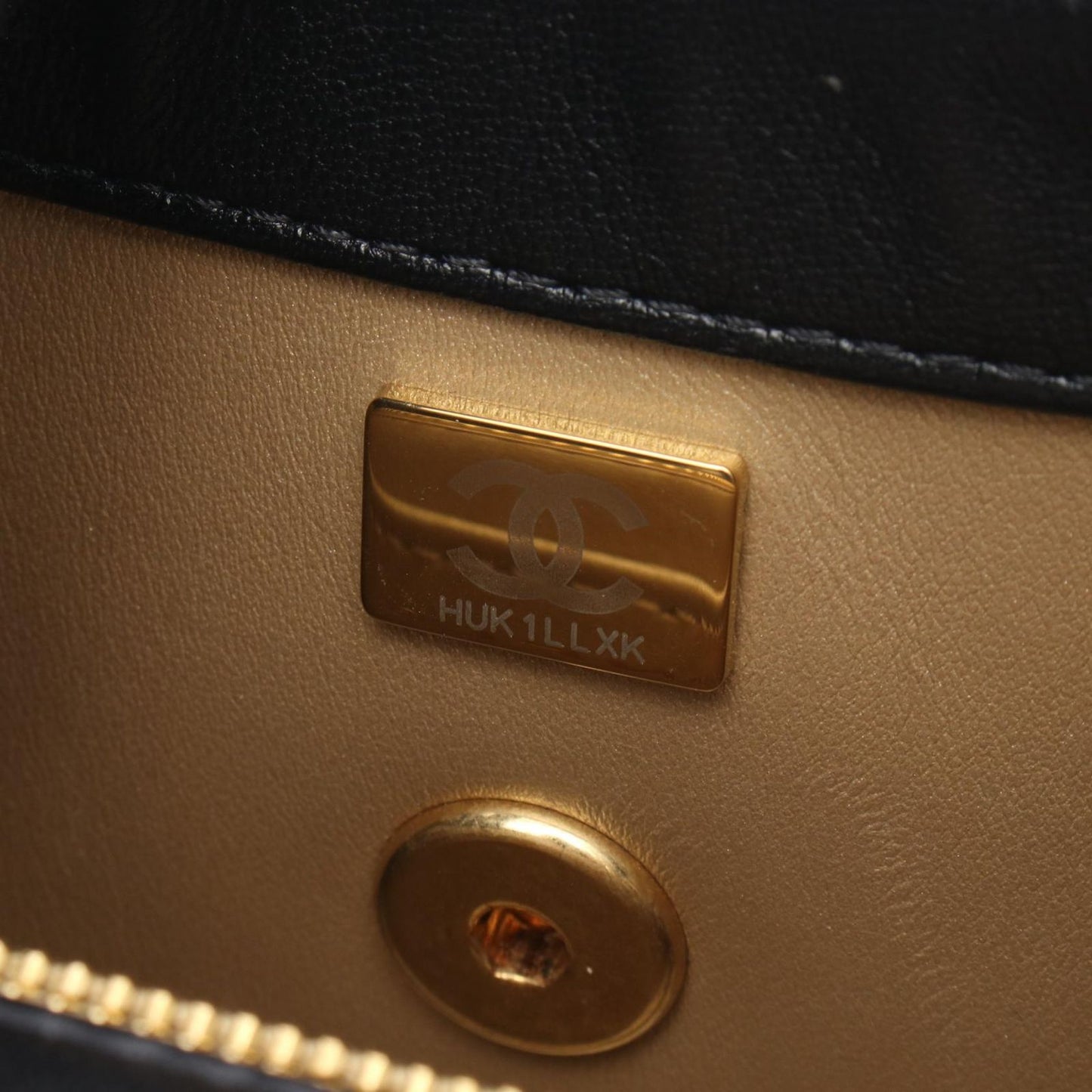 Chanel Shoulder Bag Top Handle Quilted 2-Way Black Lambskin Top Small Flap Chain — view 5