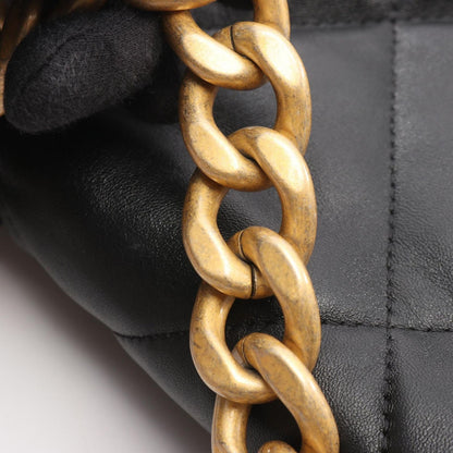 Chanel Shoulder Bag 19 D'isneuf Quilted 2-Way Black Lambskin 19 Chain — view 9