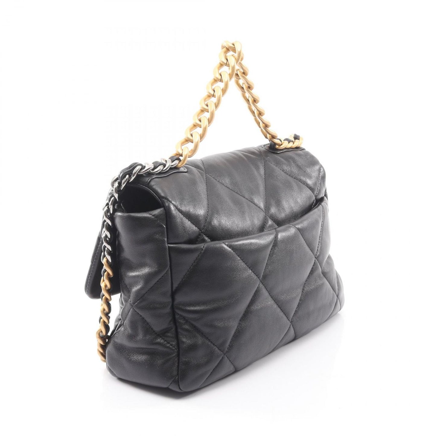Chanel Shoulder Bag 19 D'isneuf Quilted 2-Way Black Lambskin 19 Chain — view 2