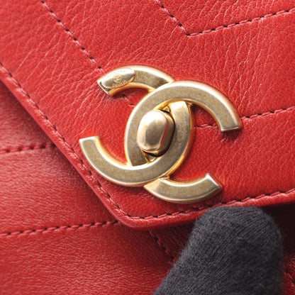 Chanel Shoulder Bag Blanc Stitch Red Leather Chain — view 7