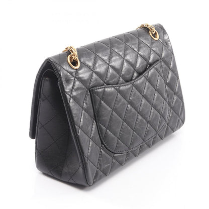 Chanel Shoulder Bag 2.55 Quilted Double Flap Black Leather Chain — view 2
