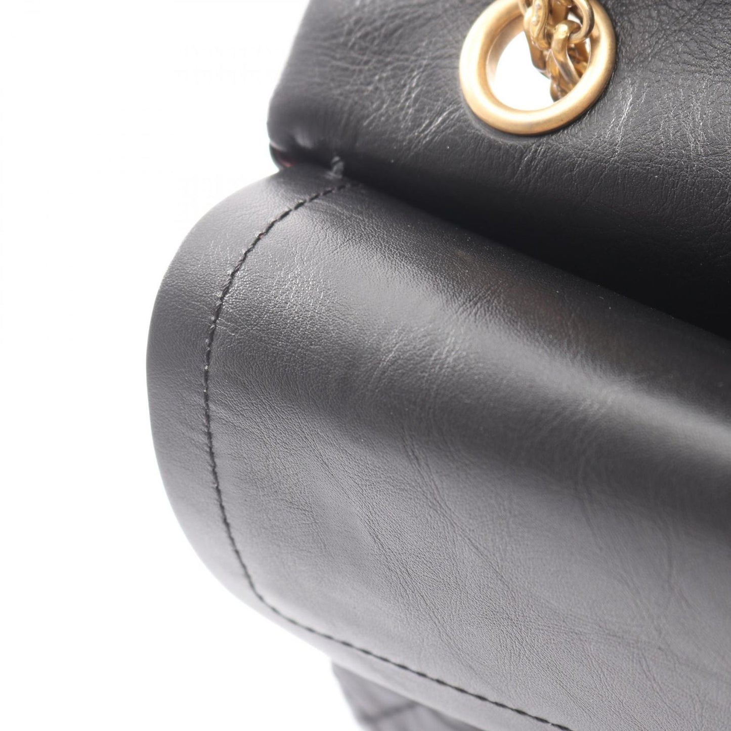 Chanel Shoulder Bag 2.55 Quilted Double Flap Black Leather Chain — view 9