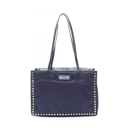 Prada Tote Tessuto Etiquette Navy Nylon Leather