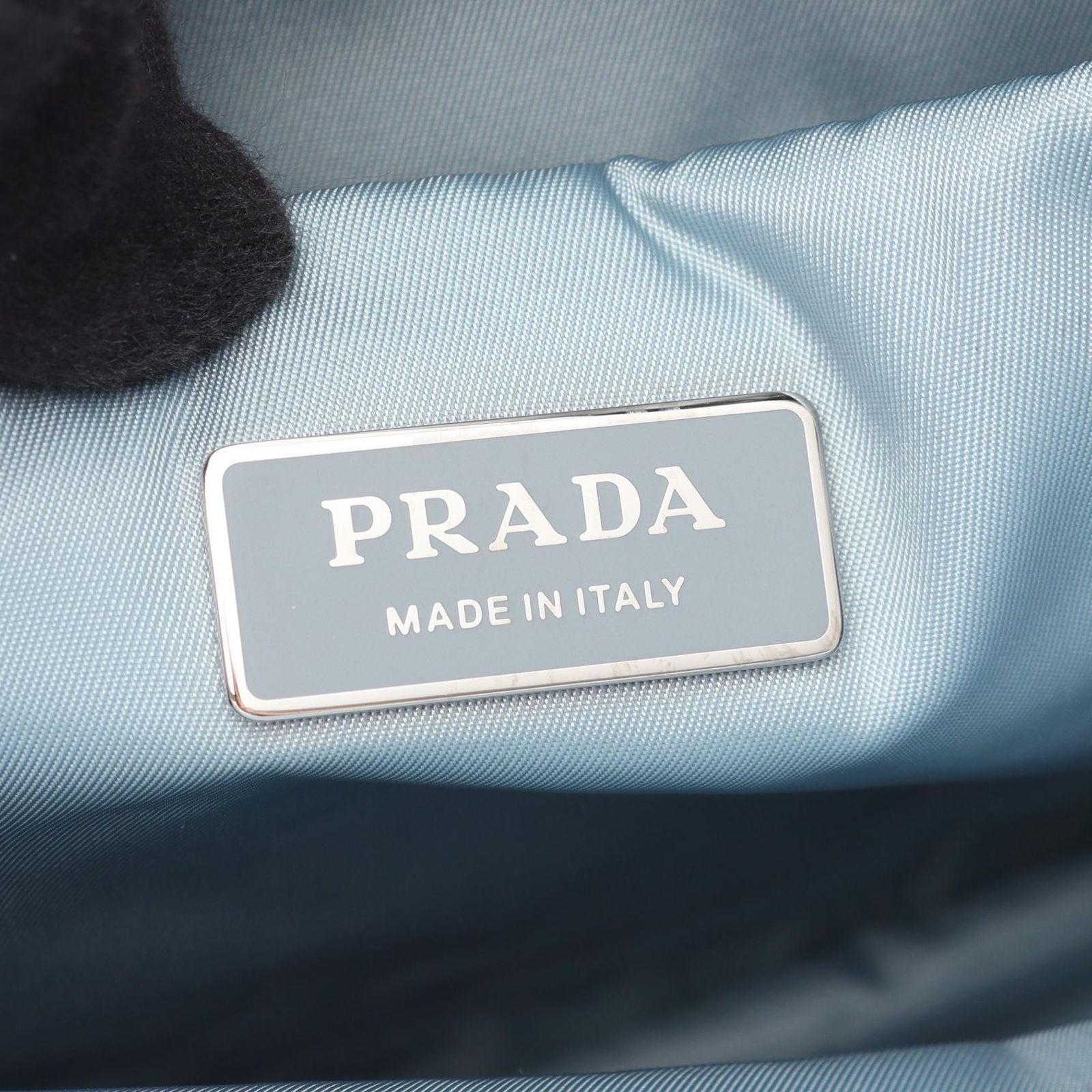 Prada Tote Tessuto Etiquette Navy Nylon Leather — view 4