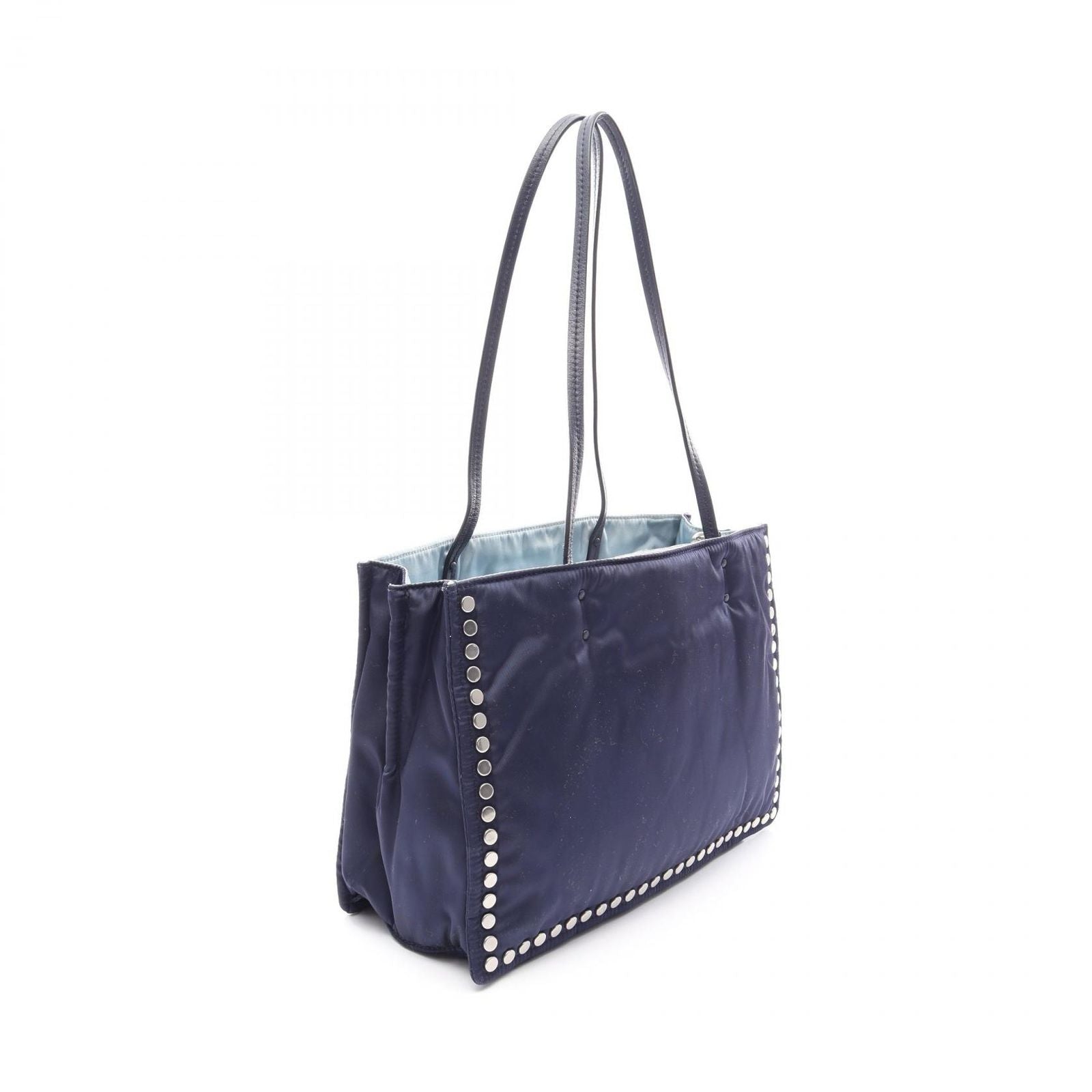 Prada Tote Tessuto Etiquette Navy Nylon Leather — view 2