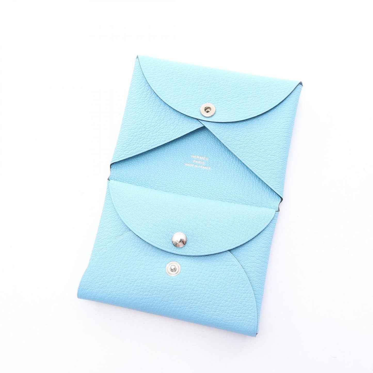 Hermes Coin Case Calvi Duo Celeste Leather — view 5