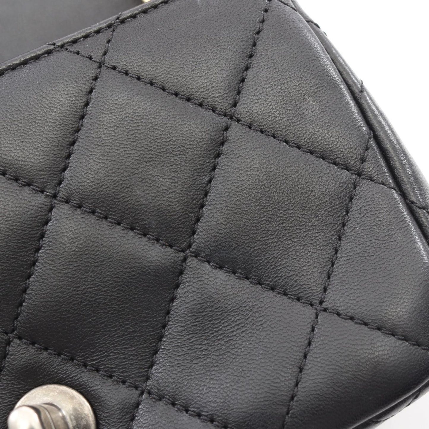 Chanel Shoulder Bag Quilted Black Lambskin Mini Clip Coco Chain — view 8