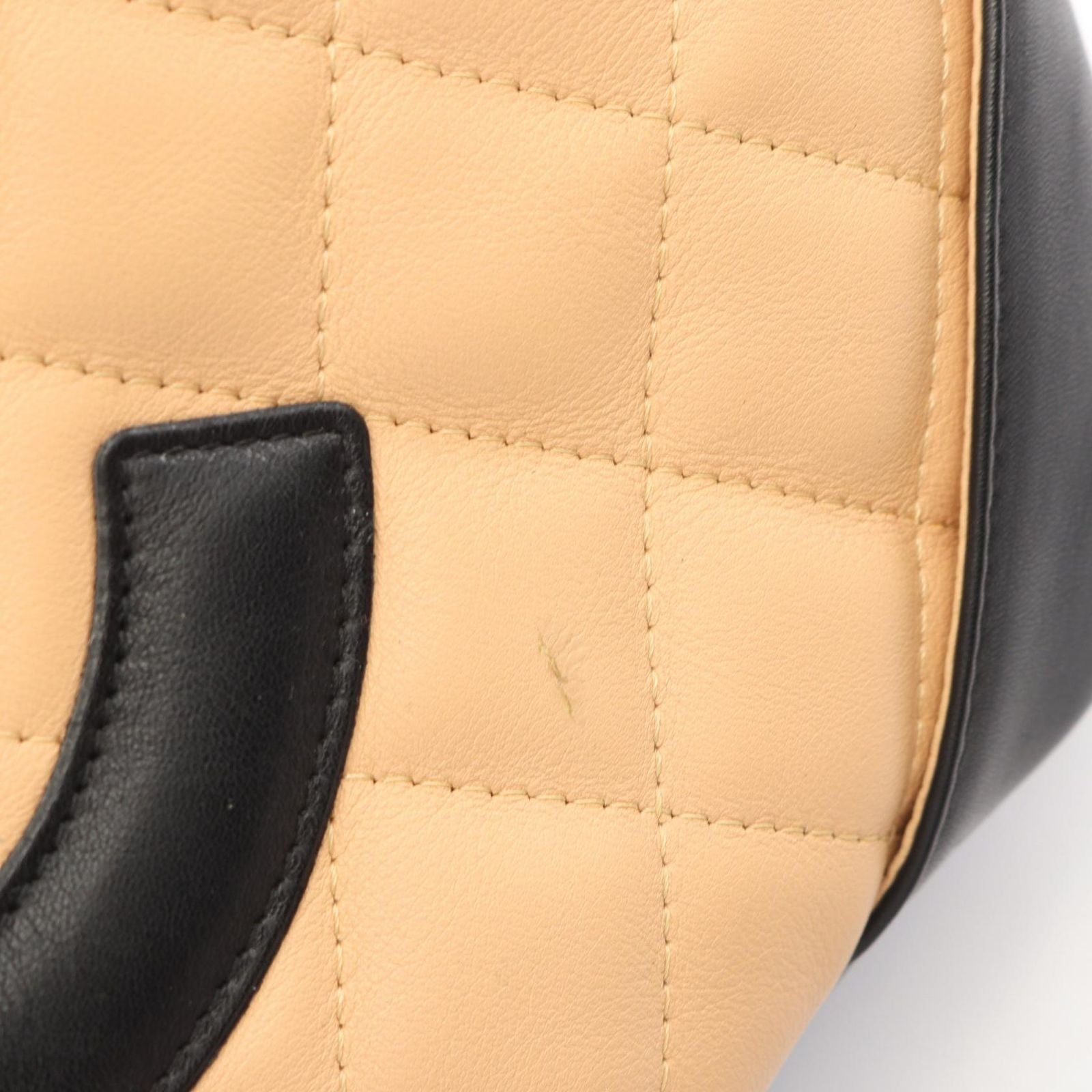 Chanel Tote Cambon Line Small Beige Black Leather — view 8
