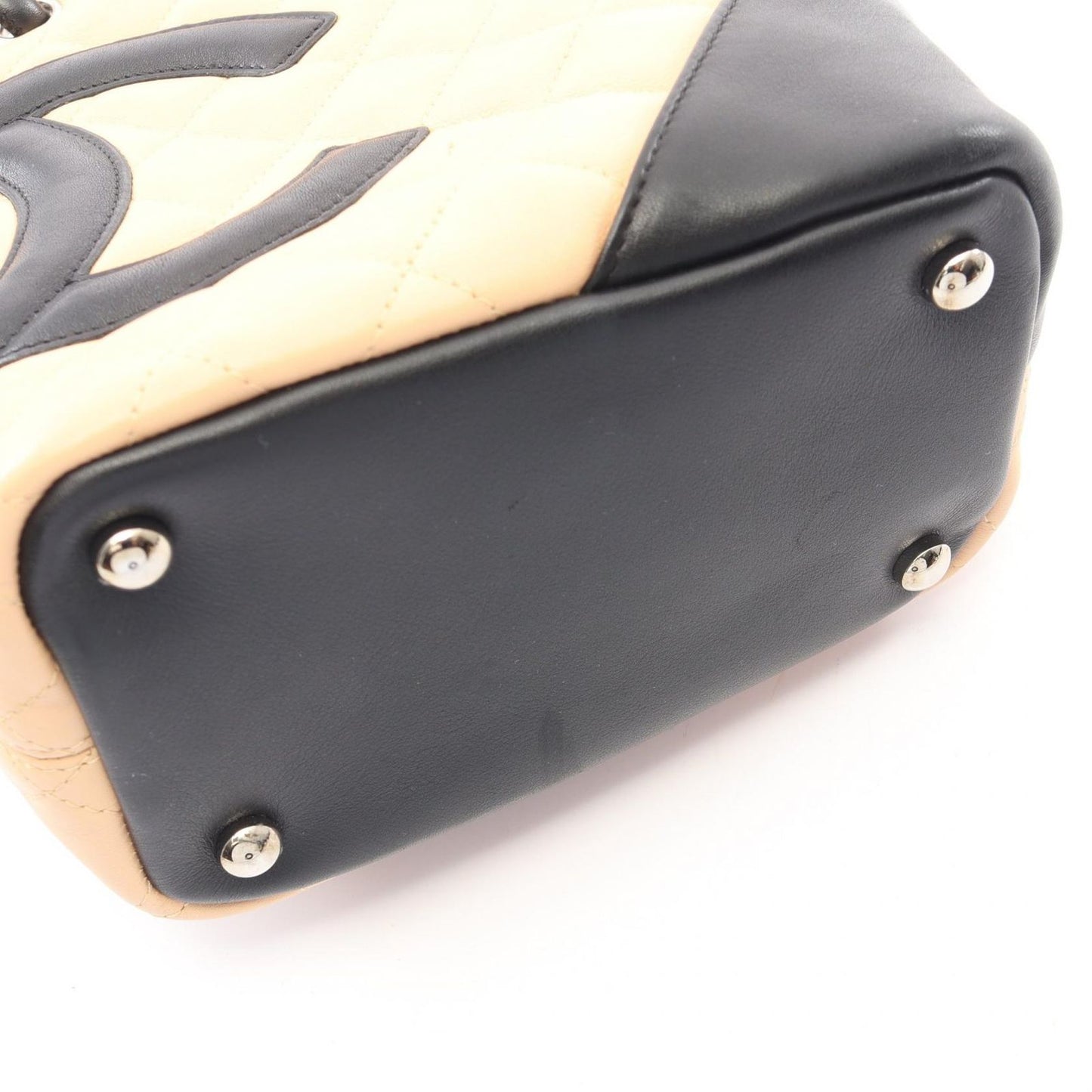 Chanel Tote Cambon Line Small Beige Black Leather — view 9
