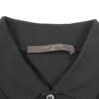 Louis Vuitton Polo Shirt LV Circle Logo Embroidery Short Sleeve Black Cotton — view 3