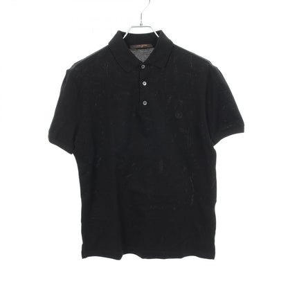 Louis Vuitton Polo Shirt LV Circle Logo Embroidery Short Sleeve Black Cotton