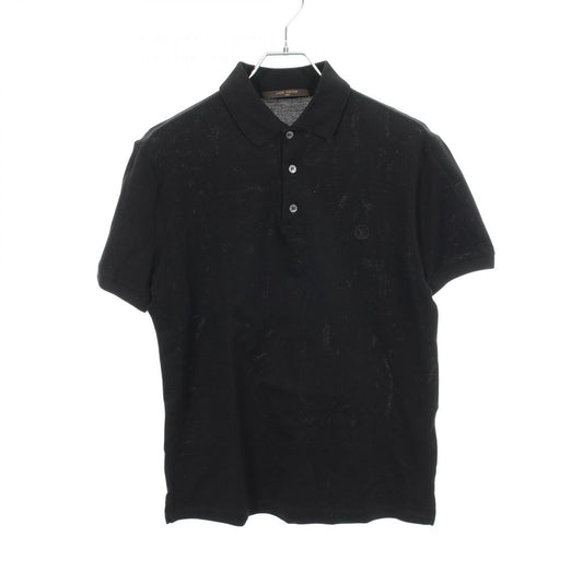Louis Vuitton Polo Shirt LV Circle Logo Embroidery Short Sleeve Black Cotton