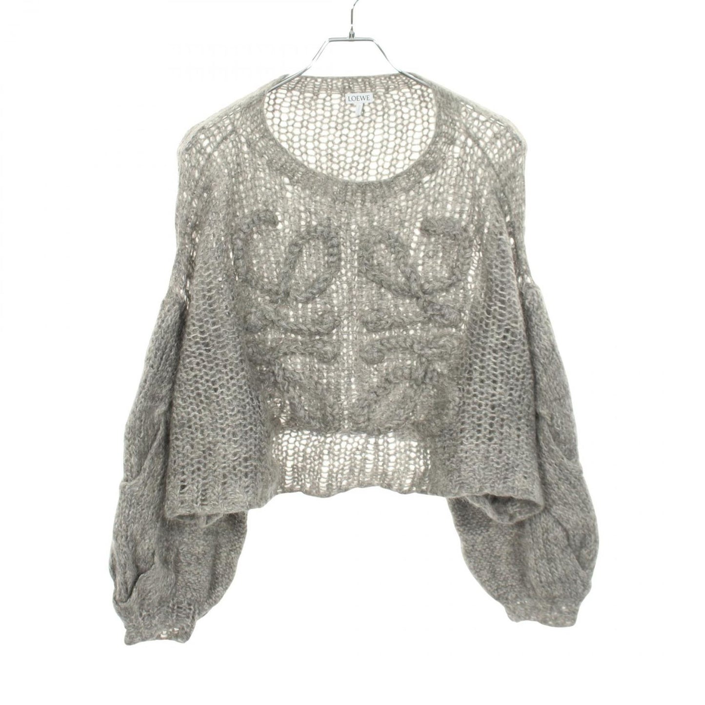 Loewe Knit Anagram Sweater Gray Wool