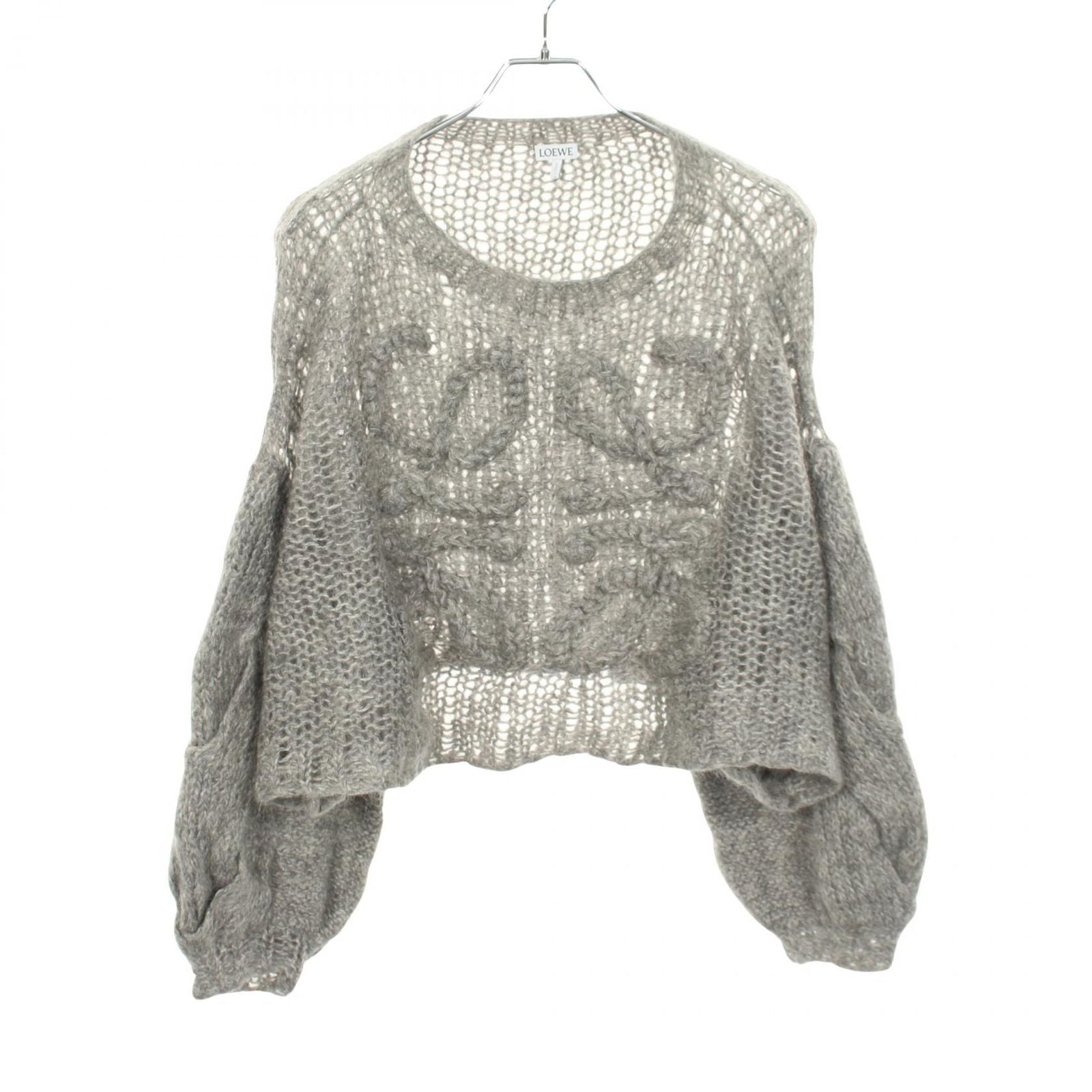 Loewe Knit Anagram Sweater Gray Wool