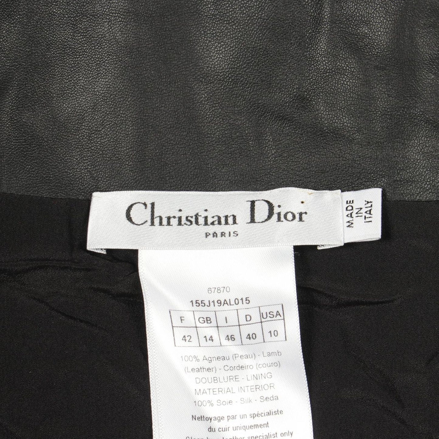 Dior Skirt Leather Black — view 3