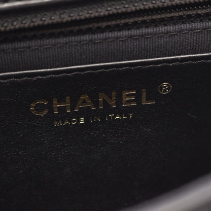 Chanel Shoulder Bag Quilted 2-Way Black Lambskin Small Flap Chain — view 4