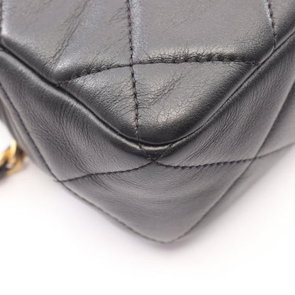 Chanel Shoulder Bag Quilted 2-Way Black Lambskin Small Flap Chain — view 7