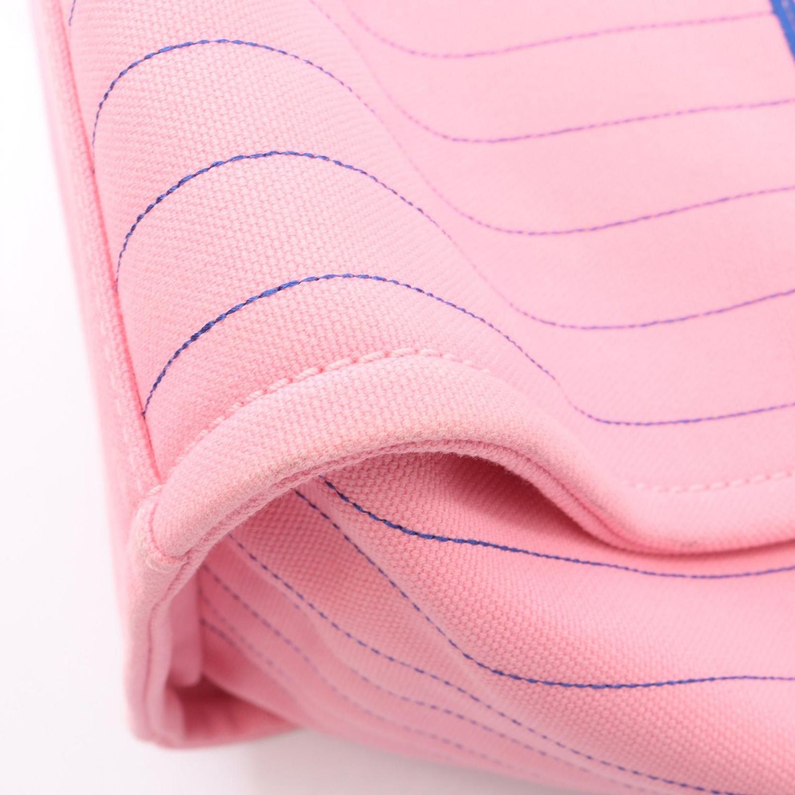 Chanel Tote Deauville Large Pink Blue Canvas Leather Shopping — view 8