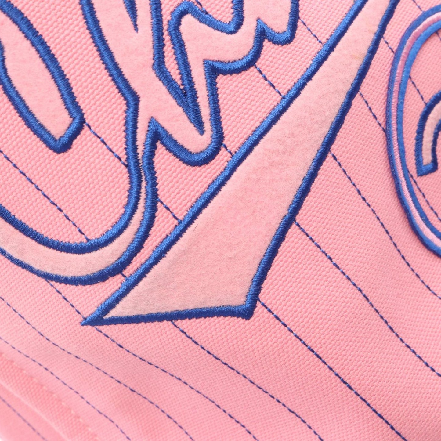 Chanel Tote Deauville Large Pink Blue Canvas Leather Shopping — view 9