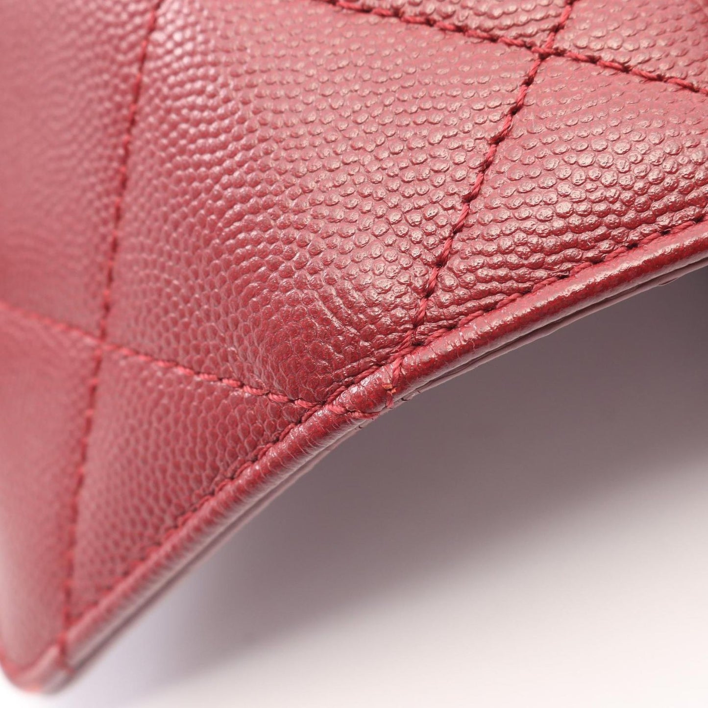 Chanel Shoulder Bag Quilted Bordeaux Caviar Leather Chain — view 7