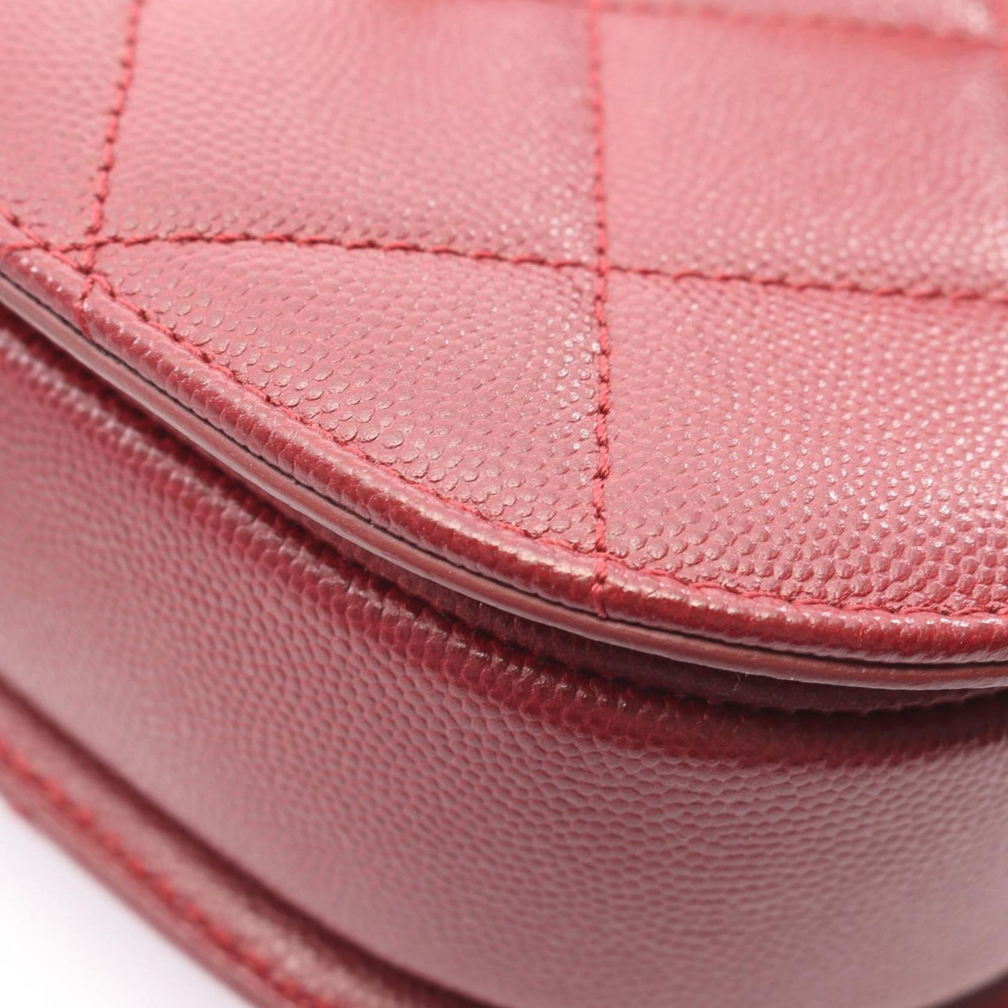 Chanel Shoulder Bag Quilted Bordeaux Caviar Leather Chain — view 6