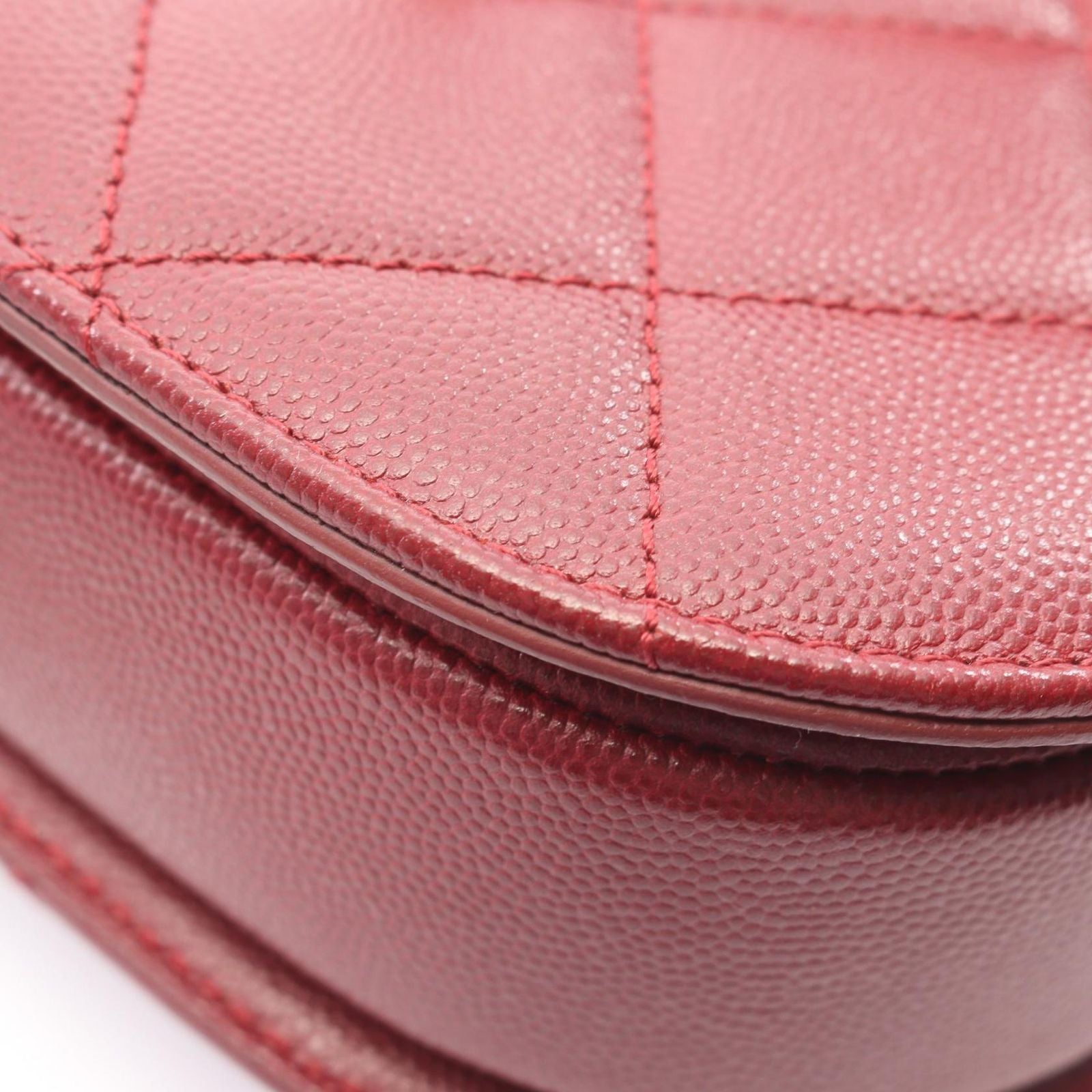 Chanel Shoulder Bag Quilted Bordeaux Caviar Leather Chain — view 6
