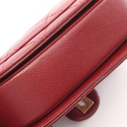 Chanel Shoulder Bag Quilted Bordeaux Caviar Leather Chain — view 8