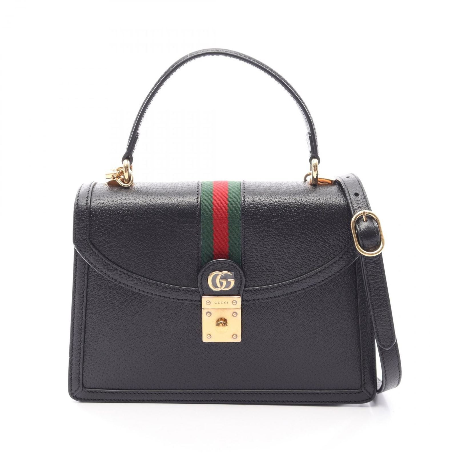Gucci Handbag Ophidia Top Handle 2-Way Black Leather Bag