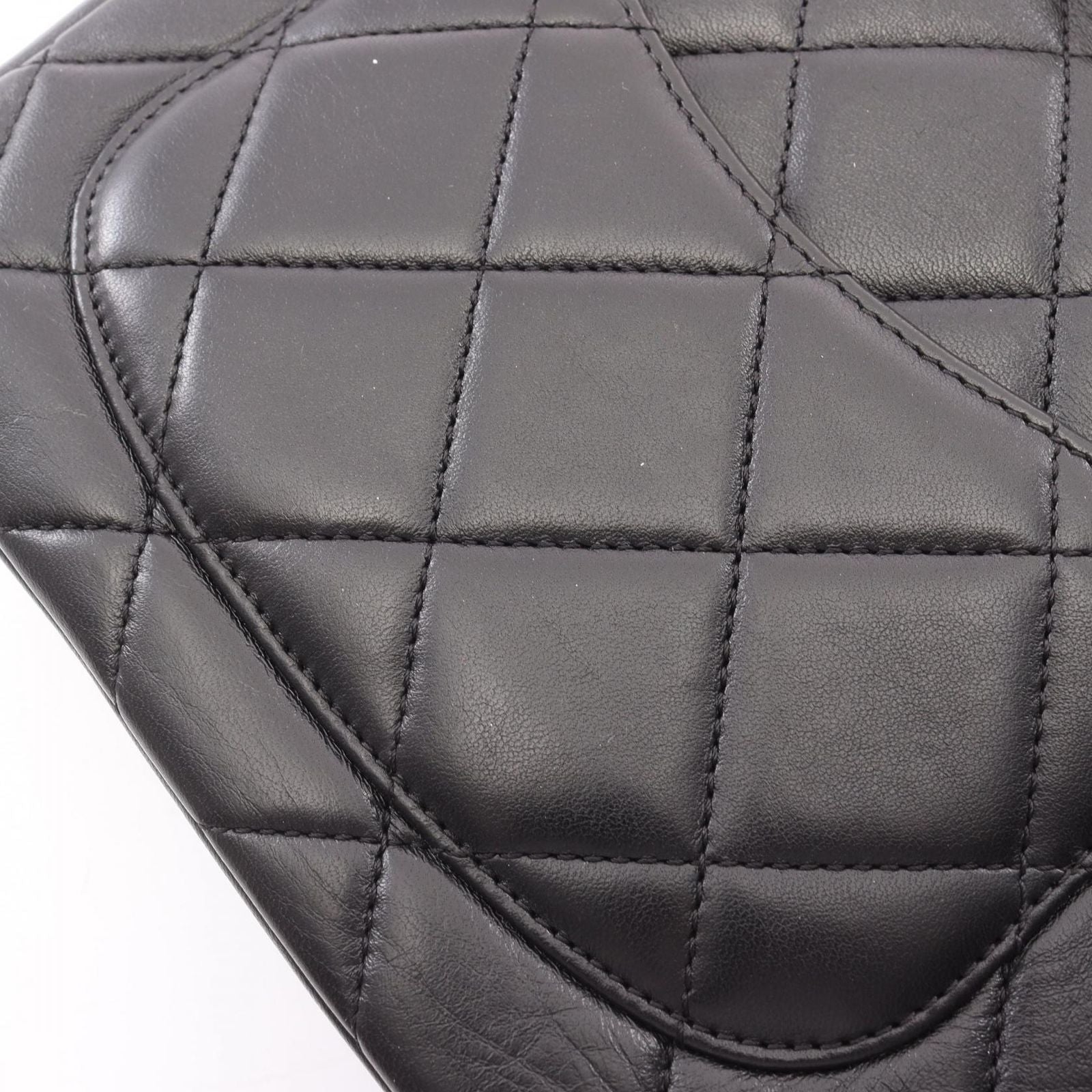 Chanel Shoulder Bag Quilted 2-Way Black Lambskin Small Flap Chain — view 8